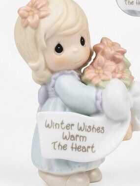 Y2K 2000 Precious Moments  Little Moments Collection Porcelain Bisque Girl flowe